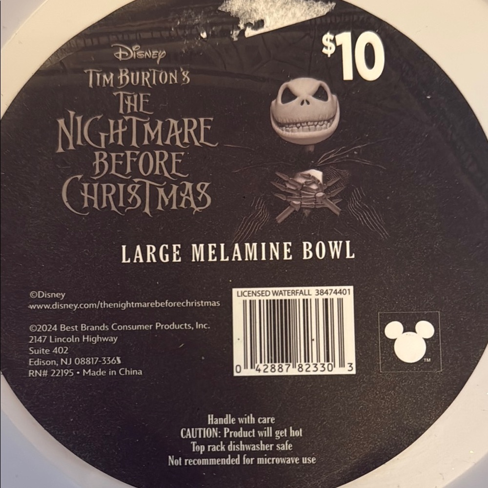 Disney’s Tim Burtons NBC Large Melamine Bowl - Picture 3 of 4